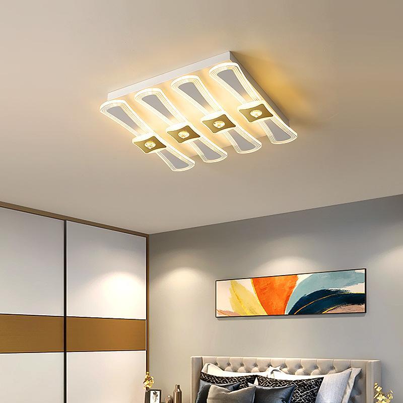 Rectangular Living Room Large Row Of Lights
