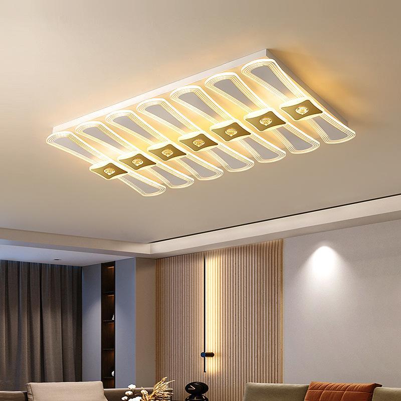 Rectangular Living Room Large Row Of Lights
