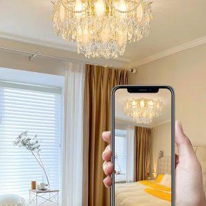 French Ring Crystal Ceiling Lamp