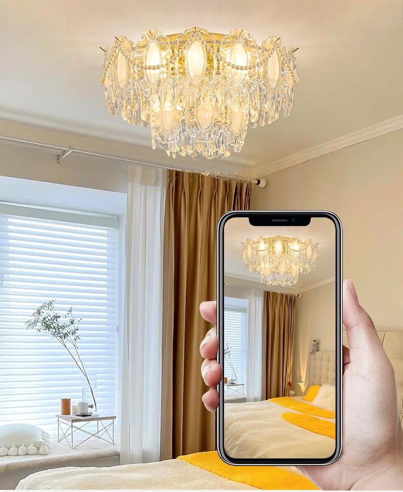 French Ring Crystal Ceiling Lamp