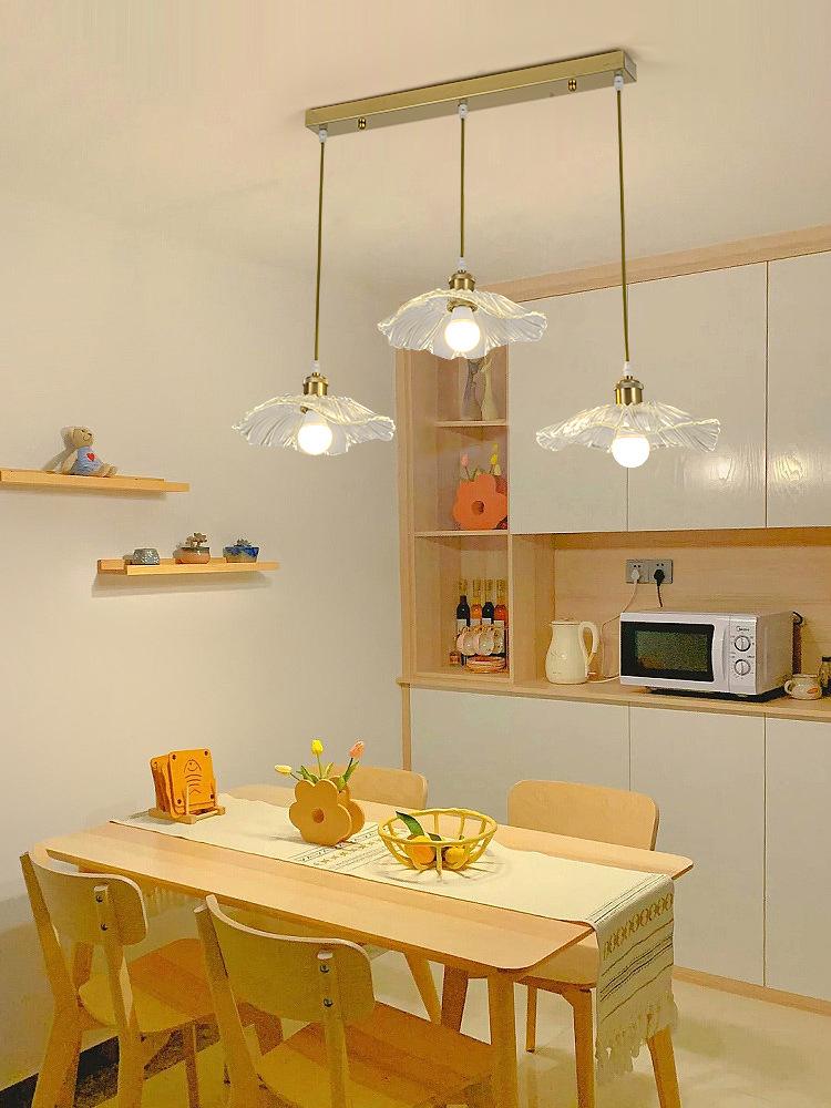 Glass Flower Pendant Light In Dining Room