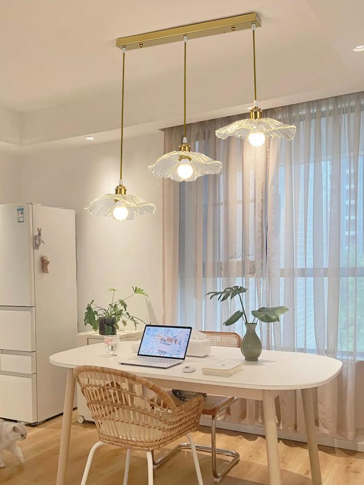 Glass Flower Pendant Light In Dining Room