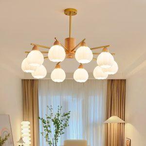 Original Wood Cream Style Home Chandelier