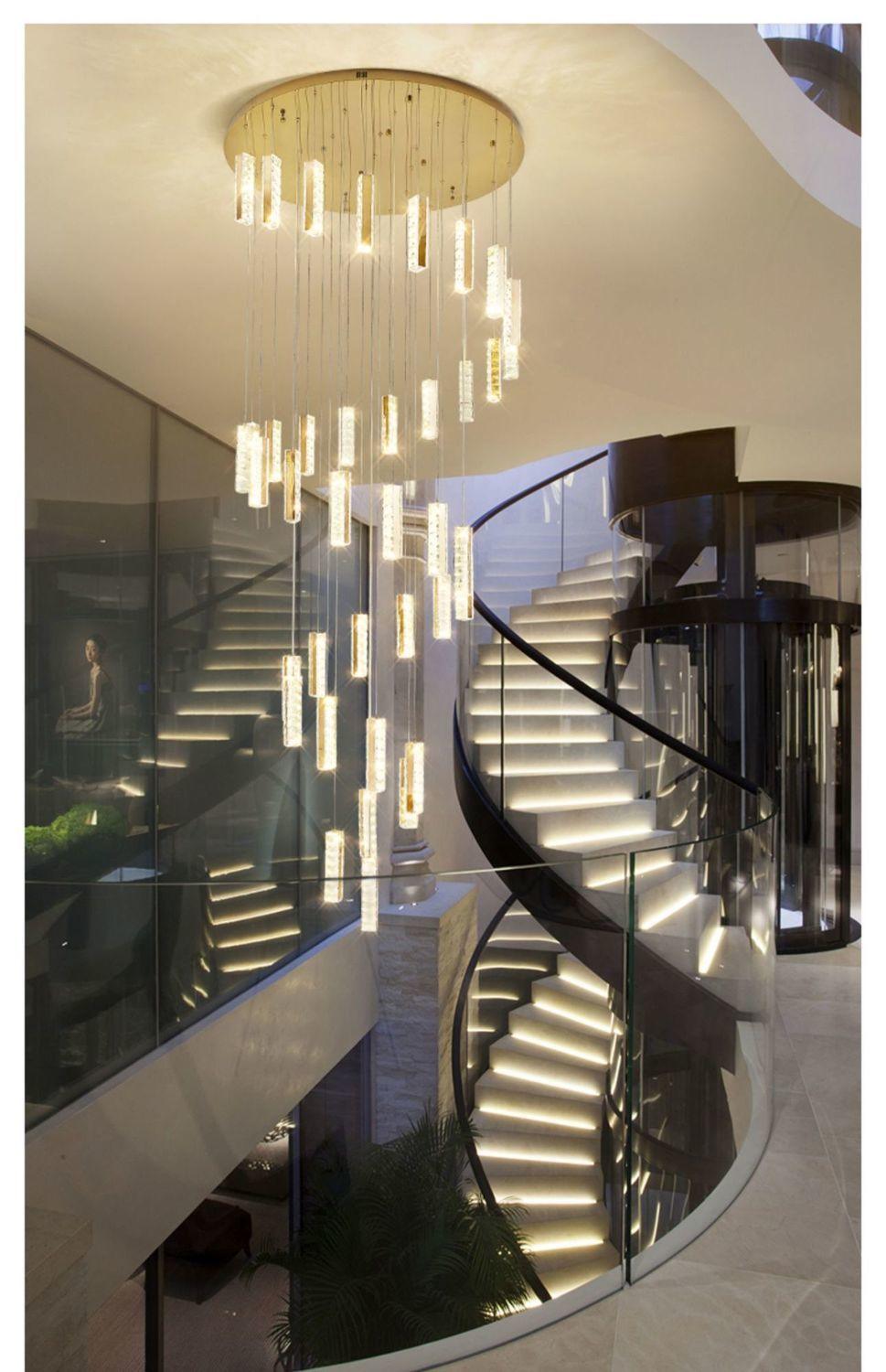Duplex Building Wave Crystal Pendant Light