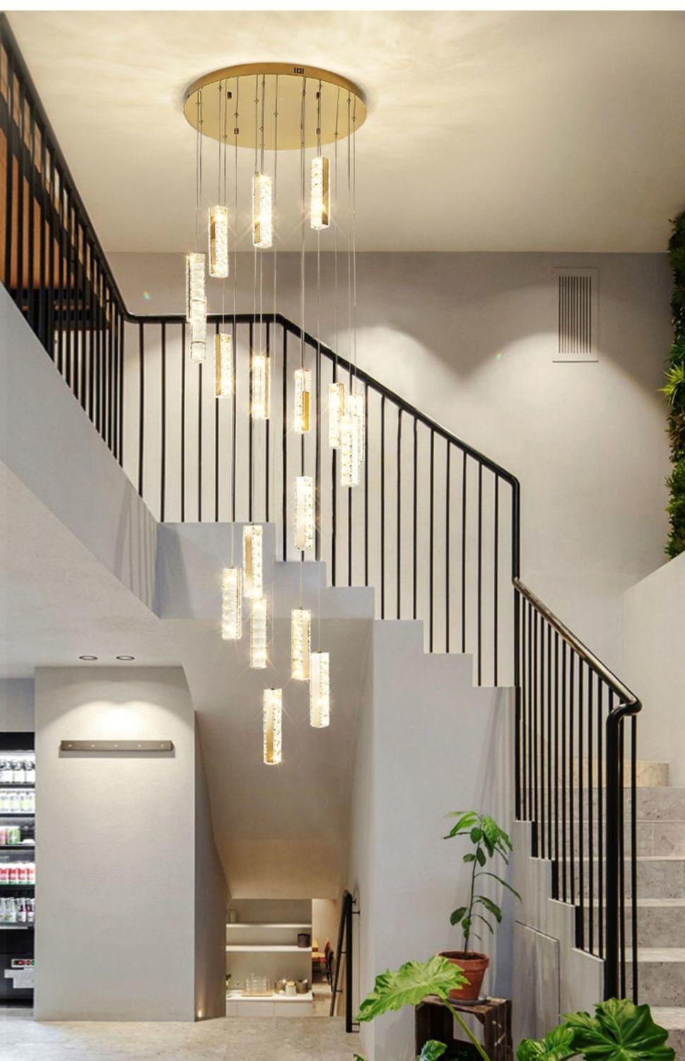 Duplex Building Wave Crystal Pendant Light