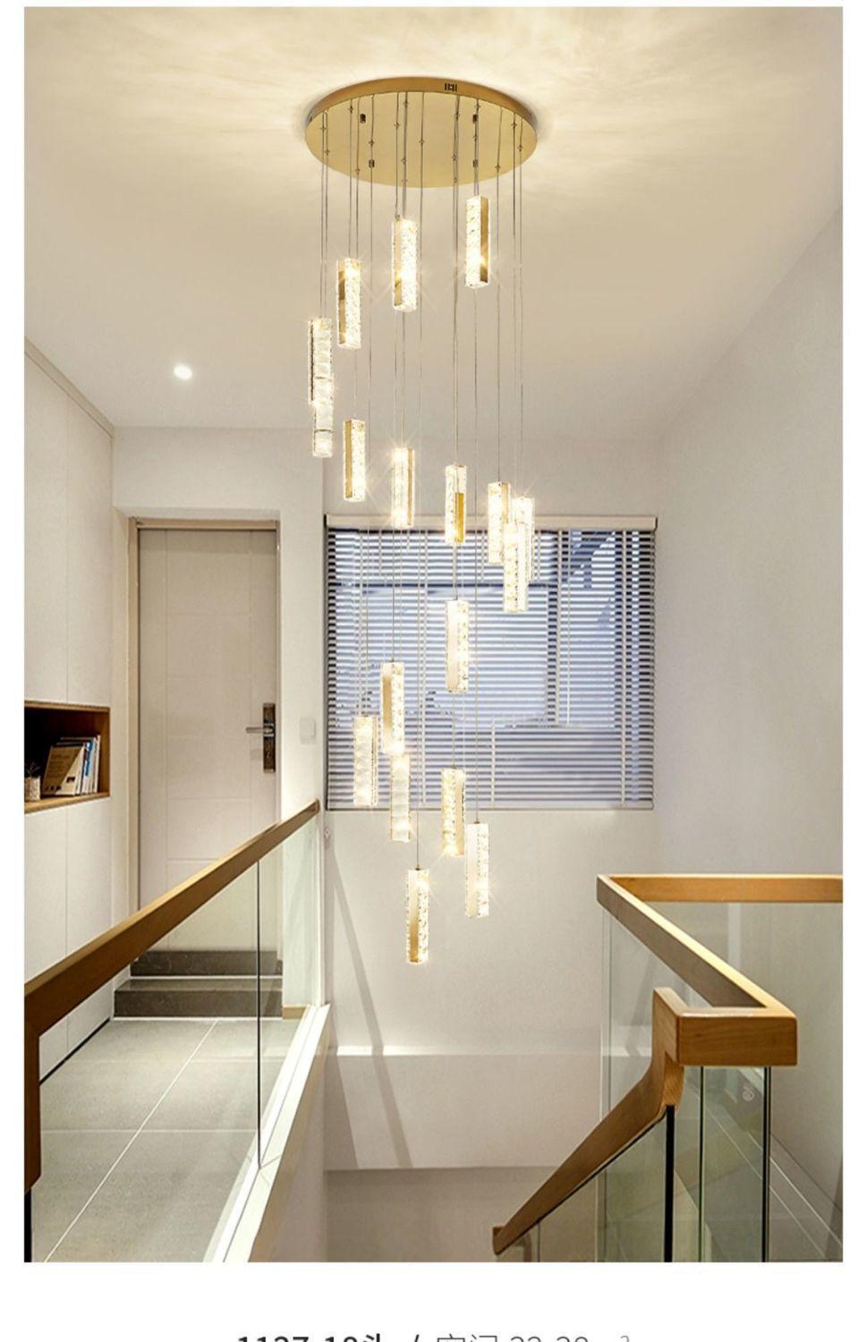 Duplex Building Wave Crystal Pendant Light