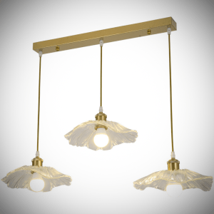 Glass Flower Pendant Light In Dining Room