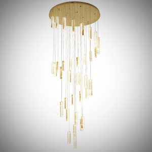 Duplex Building Wave Crystal Pendant Light