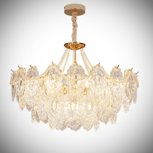 Cream Style Glass Pearl Crystal Lamp