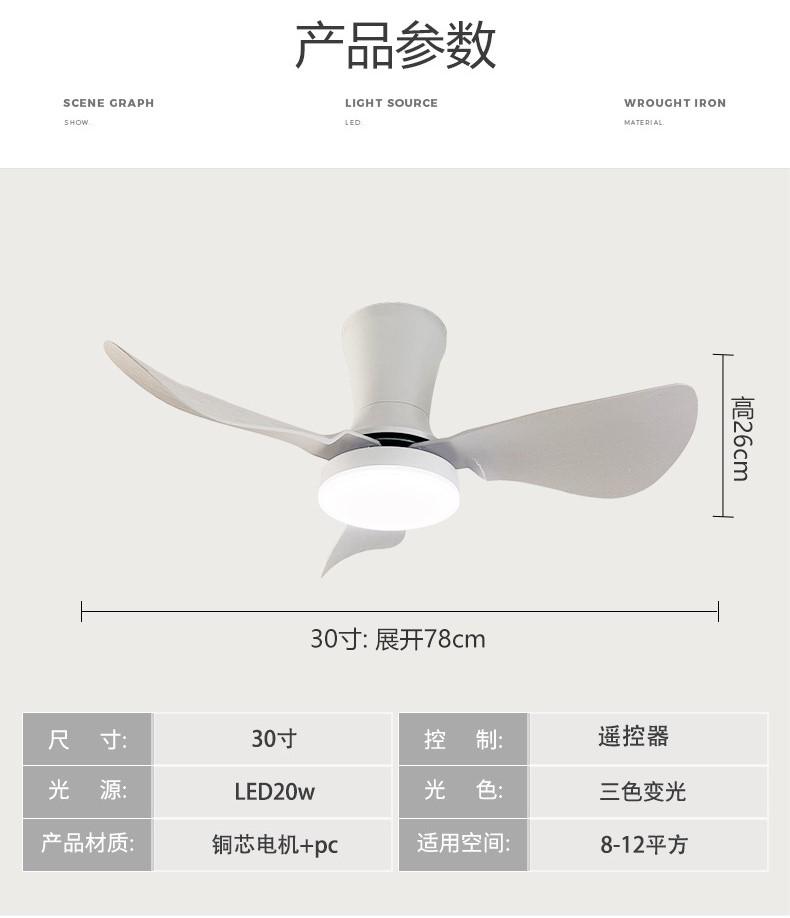 Nordic Style Ceiling Fan Light