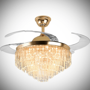 Living Room Crystal Ceiling Fan Light